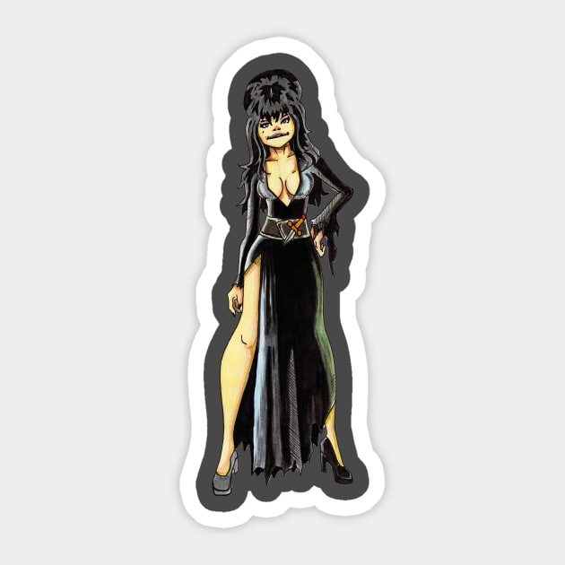 Elvira the Gorilla(z) Sticker by LeeHowardArtist